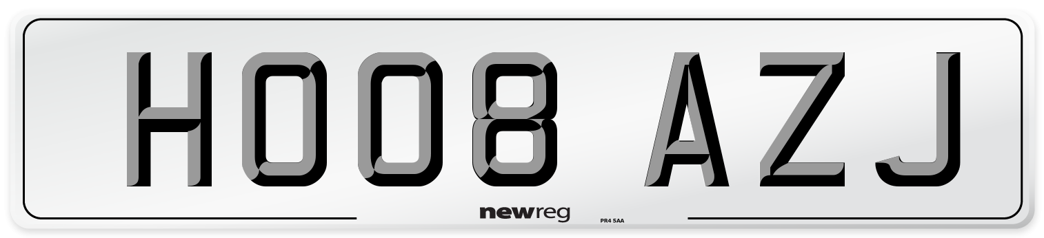 HO08 AZJ Number Plate from New Reg